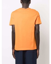 orange bedrucktes T-Shirt mit einem Rundhalsausschnitt von Paul & Shark