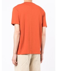 orange bedrucktes T-Shirt mit einem Rundhalsausschnitt von Armani Exchange