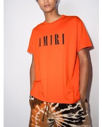 orange bedrucktes T-Shirt mit einem Rundhalsausschnitt von Amiri