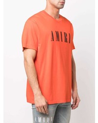 orange bedrucktes T-Shirt mit einem Rundhalsausschnitt von Amiri