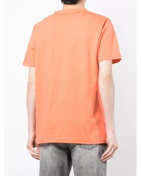 orange bedrucktes T-Shirt mit einem Rundhalsausschnitt von agnès b.