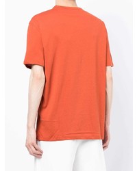 orange bedrucktes T-Shirt mit einem Rundhalsausschnitt von Armani Exchange