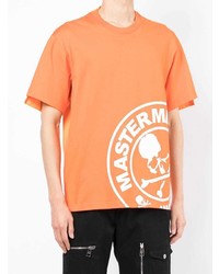 orange bedrucktes T-Shirt mit einem Rundhalsausschnitt von Mastermind World