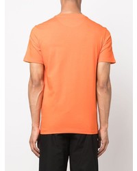 orange bedrucktes T-Shirt mit einem Rundhalsausschnitt von Automobili Lamborghini