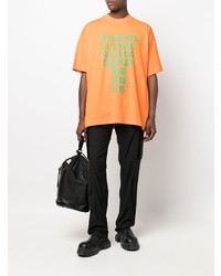 orange bedrucktes T-Shirt mit einem Rundhalsausschnitt von Vetements