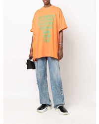 orange bedrucktes T-Shirt mit einem Rundhalsausschnitt von Vetements