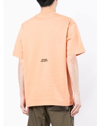 orange bedrucktes T-Shirt mit einem Rundhalsausschnitt von Alpha Industries