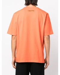 orange bedrucktes T-Shirt mit einem Rundhalsausschnitt von Heron Preston