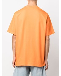 orange bedrucktes T-Shirt mit einem Rundhalsausschnitt von MSGM