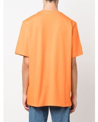 orange bedrucktes T-Shirt mit einem Rundhalsausschnitt von MSGM