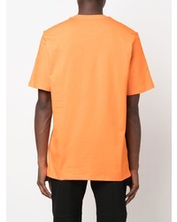 orange bedrucktes T-Shirt mit einem Rundhalsausschnitt von MSGM