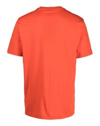 orange bedrucktes T-Shirt mit einem Rundhalsausschnitt von Paul & Shark