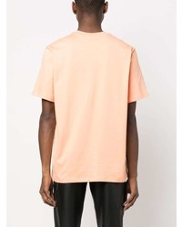 orange bedrucktes T-Shirt mit einem Rundhalsausschnitt von MSGM