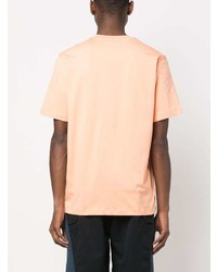 orange bedrucktes T-Shirt mit einem Rundhalsausschnitt von MSGM