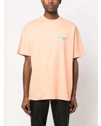 orange bedrucktes T-Shirt mit einem Rundhalsausschnitt von MSGM