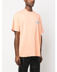 orange bedrucktes T-Shirt mit einem Rundhalsausschnitt von MSGM