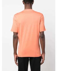 orange bedrucktes T-Shirt mit einem Rundhalsausschnitt von Brunello Cucinelli