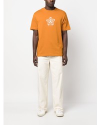 orange bedrucktes T-Shirt mit einem Rundhalsausschnitt von Emporio Armani