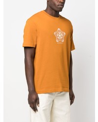 orange bedrucktes T-Shirt mit einem Rundhalsausschnitt von Emporio Armani