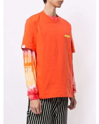 orange bedrucktes T-Shirt mit einem Rundhalsausschnitt von MSGM