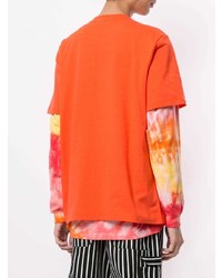 orange bedrucktes T-Shirt mit einem Rundhalsausschnitt von MSGM