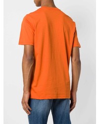 orange bedrucktes T-Shirt mit einem Rundhalsausschnitt von Diesel