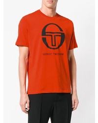 orange bedrucktes T-Shirt mit einem Rundhalsausschnitt von Sergio Tacchini