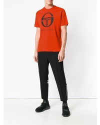 orange bedrucktes T-Shirt mit einem Rundhalsausschnitt von Sergio Tacchini