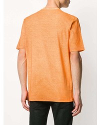 orange bedrucktes T-Shirt mit einem Rundhalsausschnitt von DSQUARED2