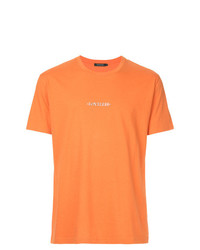 orange bedrucktes T-Shirt mit einem Rundhalsausschnitt von Loveless