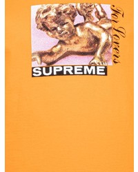 orange bedrucktes T-Shirt mit einem Rundhalsausschnitt von Supreme