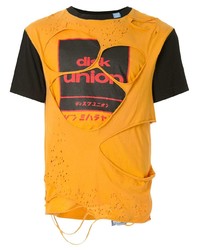 orange bedrucktes T-Shirt mit einem Rundhalsausschnitt von Maison Mihara Yasuhiro