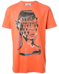 orange bedrucktes T-Shirt mit einem Rundhalsausschnitt von Marc Jacobs