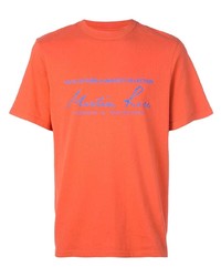 orange bedrucktes T-Shirt mit einem Rundhalsausschnitt von Martine Rose