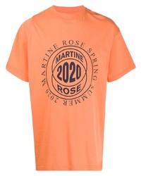 orange bedrucktes T-Shirt mit einem Rundhalsausschnitt von Martine Rose