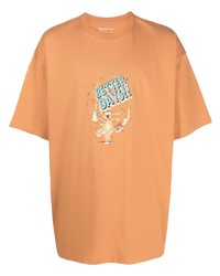 orange bedrucktes T-Shirt mit einem Rundhalsausschnitt von Martine Rose