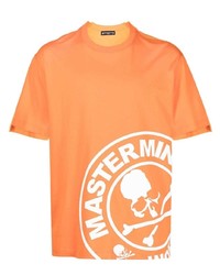 orange bedrucktes T-Shirt mit einem Rundhalsausschnitt von Mastermind World