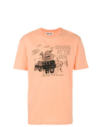 orange bedrucktes T-Shirt mit einem Rundhalsausschnitt von McQ Alexander McQueen