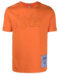 orange bedrucktes T-Shirt mit einem Rundhalsausschnitt von McQ