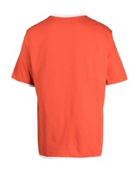 orange bedrucktes T-Shirt mit einem Rundhalsausschnitt von Michael Kors