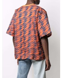 orange bedrucktes T-Shirt mit einem Rundhalsausschnitt von Walter Van Beirendonck