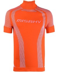 orange bedrucktes T-Shirt mit einem Rundhalsausschnitt von Misbhv