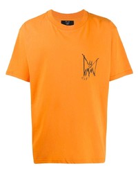 orange bedrucktes T-Shirt mit einem Rundhalsausschnitt von MJB Marc Jacques Burton