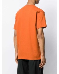 orange bedrucktes T-Shirt mit einem Rundhalsausschnitt von Supreme