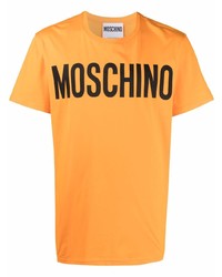 orange bedrucktes T-Shirt mit einem Rundhalsausschnitt von Moschino