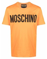 orange bedrucktes T-Shirt mit einem Rundhalsausschnitt von Moschino