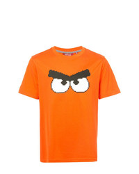 orange bedrucktes T-Shirt mit einem Rundhalsausschnitt von Mostly Heard Rarely Seen 8-Bit