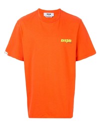 orange bedrucktes T-Shirt mit einem Rundhalsausschnitt von MSGM