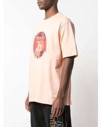 orange bedrucktes T-Shirt mit einem Rundhalsausschnitt von Palace