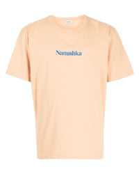 orange bedrucktes T-Shirt mit einem Rundhalsausschnitt von Nanushka